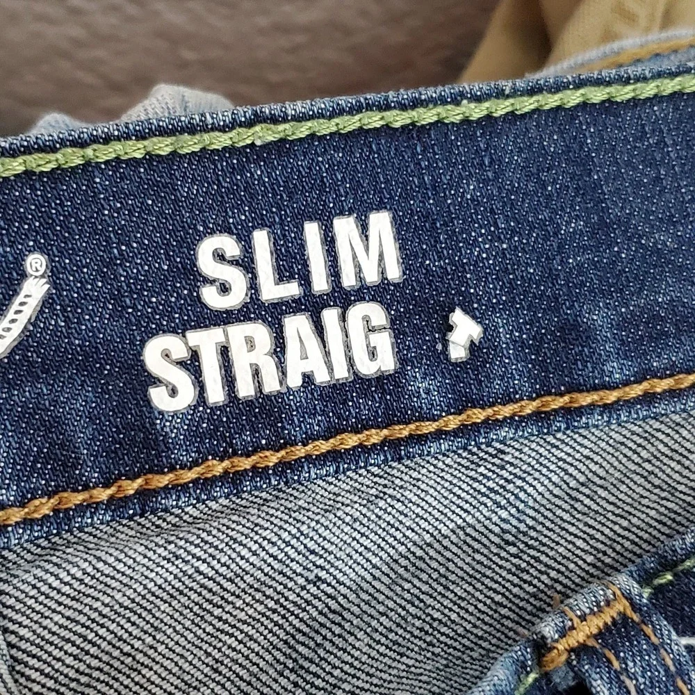 Wrangler Men Jeans Blue Denim Retro Slim Straight Western 32